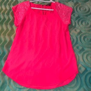 Neon/hot pink blouse